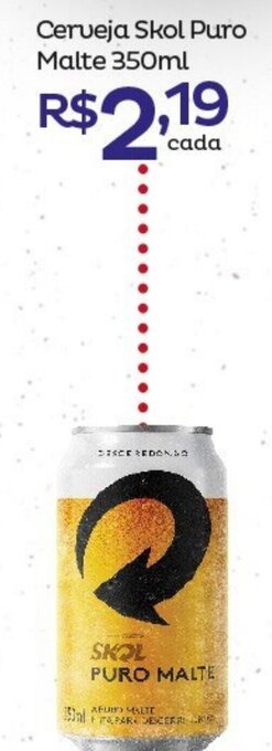 Super Lagoa Cerveja Skol Puro Malte 350ml oferta