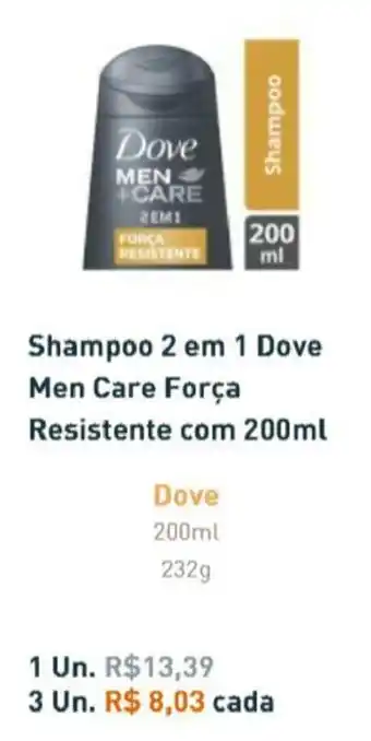 Shampoo 2 em 1 Dove Men Care Forca Resitente com 200ml