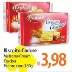 Atacadão Biscoito Cadore Maizena/Cream Cracker Pacote com 360g oferta