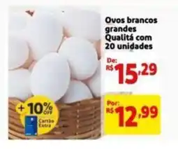 Extra Supermercado Ovos brancos grandes Qualitá com 20 unidades oferta