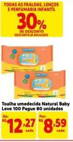 Extra Supermercado Toalha umedecida Natural Baby Leve 100 Pague 80 unidades oferta