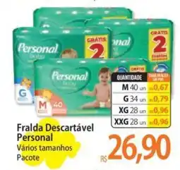 Atacadão Fralda Descartável Personal Vários tamanhos Pacote oferta
