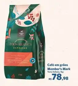 Sam's Club Café em grãos Member's Mark Torra italiana, 1kg oferta