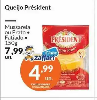 Queijo Président Mussarela Ou Prato Fatiado 150g