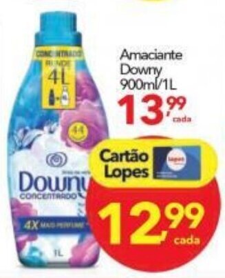 Lopes Supermercados Amaciante Downy 900ml/1L oferta