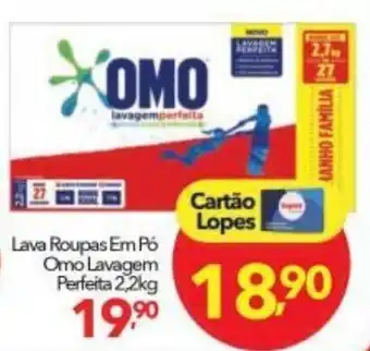 Lopes Supermercados Lava Roupas em po Omo Lavagem Perfeita 2.2kg oferta