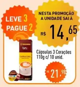 Supermercados Pague Menos Cápsulas 3 Corações oferta
