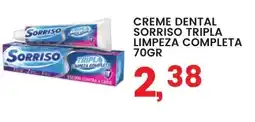 Creme dental sorriso tripla limpeza completa