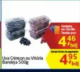 Tenda Atacado Uvas crinson vitoria bandeja 500 gr oferta