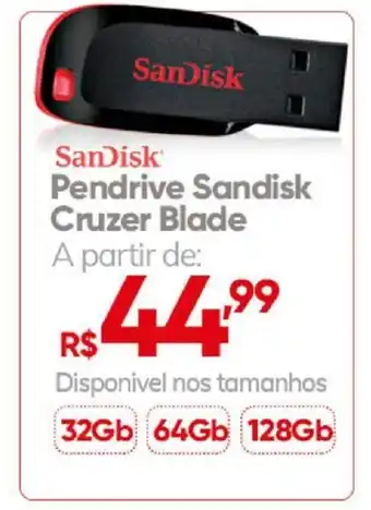 Casa e Vídeo Pendrive Sandisk Cruzer Blade oferta