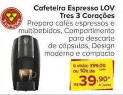 Carrefour Cafeteira Espresso LOV Tres 3 Corações oferta