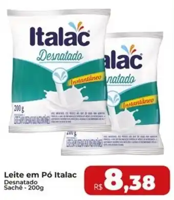 Rebouças Supermercados Leite em Pó Italac Desnatado Sachê oferta