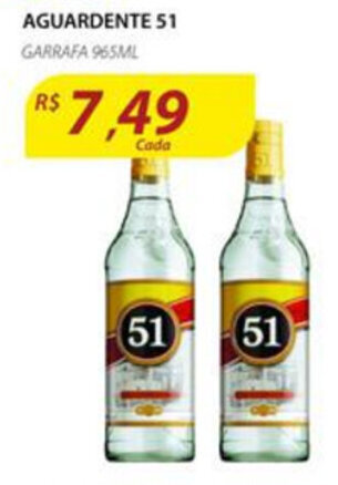 Assaí Atacadista Aguardente 51 965ml oferta