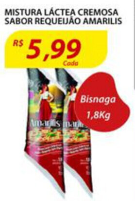 Assaí Atacadista Mistura Lactea Cremosa sabor Requeijao Amarilis 1.8kg oferta