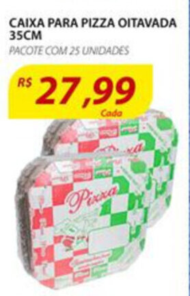 Assaí Atacadista Caixa para Pizza Oitavada 35cm oferta