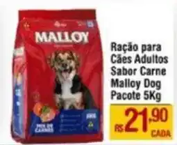 Max Atacadista Ração para Cães Adultos Sabor Carne Malloy Dog Pacote oferta