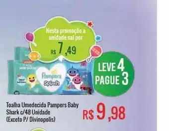 Toalha Umedecida Pampers Baby Shark C 48 Leve 4 Pague 3