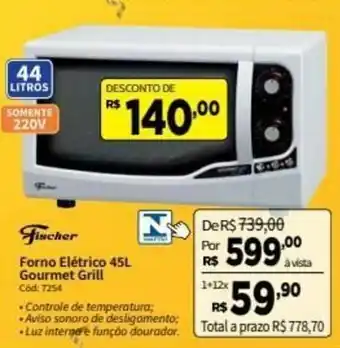 Deltasul Forno Eletrico 45L Gourmet Grill oferta