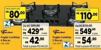 Deltasul Fogao Cooktop 4 Bocas oferta