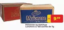 Tonin Superatacado Lanchero - maionese ou ketchup c/ 150 sachês de 7g oferta
