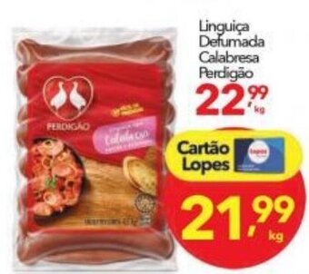 Lopes Supermercados Linguica Defumada Calabresa Perdigao 1kg oferta