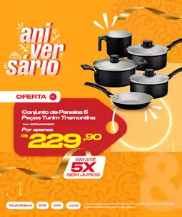 Casa e Vídeo Conjunto de Panelas 5 Peças Turim Tramontina oferta