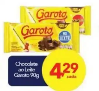 Lopes Supermercados Chocolate ao Leite Garoto 90g oferta