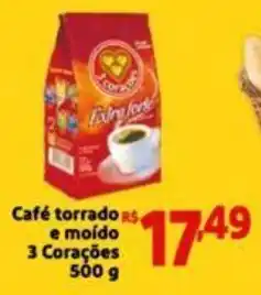 Extra Supermercado Café torrado e moído 3 Corações oferta