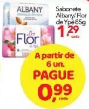 Lopes Supermercados Sabonete Albany/ Flor de Ype 85g oferta