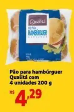Extra Supermercado Pão para hambúrguer Qualitá com 4 unidades oferta