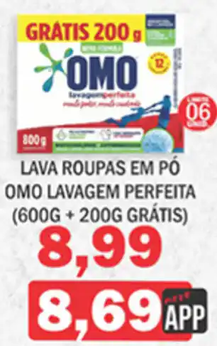 Supermercados Mendonça Lava roupas em pó omo lavagem perfeita oferta