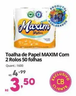 Althoff Supermercados Toalha de Papel MAXIM Com 2 Rolos 50 folhas oferta