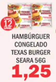 Supermercados Mendonça Hamburguer congelado texas burger seara oferta