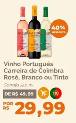 Vinho Português Carreira de Coimbra Rosé, Branco ou Tinto Garrafa
