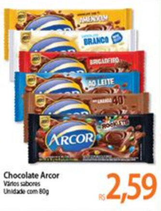 Atacadão Chocolate Arcor 80g oferta