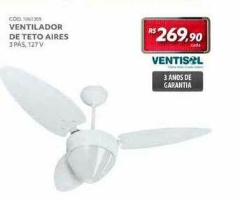 Telhanorte Ventilador De Teto Aires Ventisol oferta