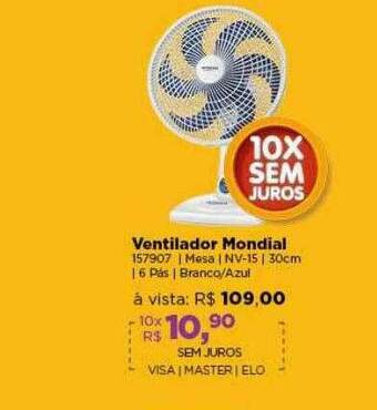 Lojas TaQi Ventilador Mondial oferta
