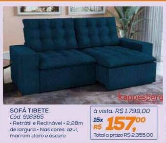 Lojas Colombo Sofá Tibete Kappesberg oferta