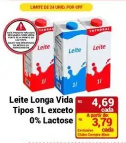 Leite Longa Vida Tipos exceto 0% Lactose