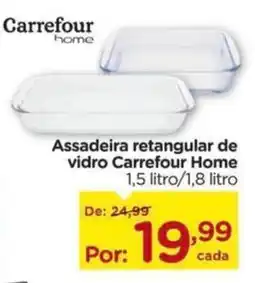Carrefour Assadeira retangular de vidro Carrefour Home oferta