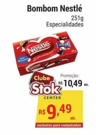 Stok Center Bombom Nestlé 251g oferta