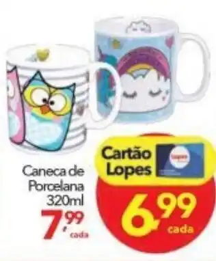 Lopes Supermercados Caneca de Porcelana 320ml oferta