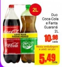 Barbosa Supermercados Duo Coca Cola e Fanta Guarana 2L oferta