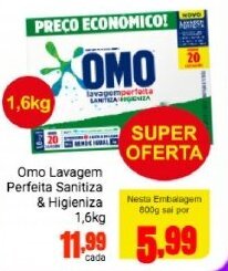 Barbosa Supermercados Omo Lavagem Perfeita Sanitiza & Higieniza 1.6kg oferta