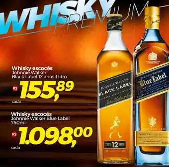 Frangolândia Whisky escocês Johnnie Walker Black Label 12 anos oferta