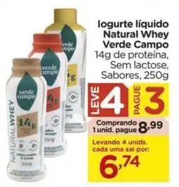 Carrefour logurte líquido Natural Whey Verde Campo oferta
