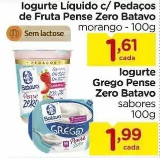 Carrefour Iogurte Liquido c/ Pedacos de Fruta Pense Zero Batavo 100g oferta