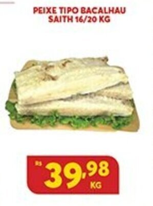 Atacadão Centro Sul Peixe Tipo Bacalhau Saith 16/20 1kg oferta