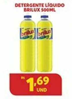 Atacadão Centro Sul Detergente Liquido Brilux 500ml oferta