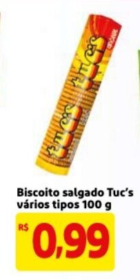 Mercado Extra Biscoito salgado Tuc's varios tipos 100g oferta